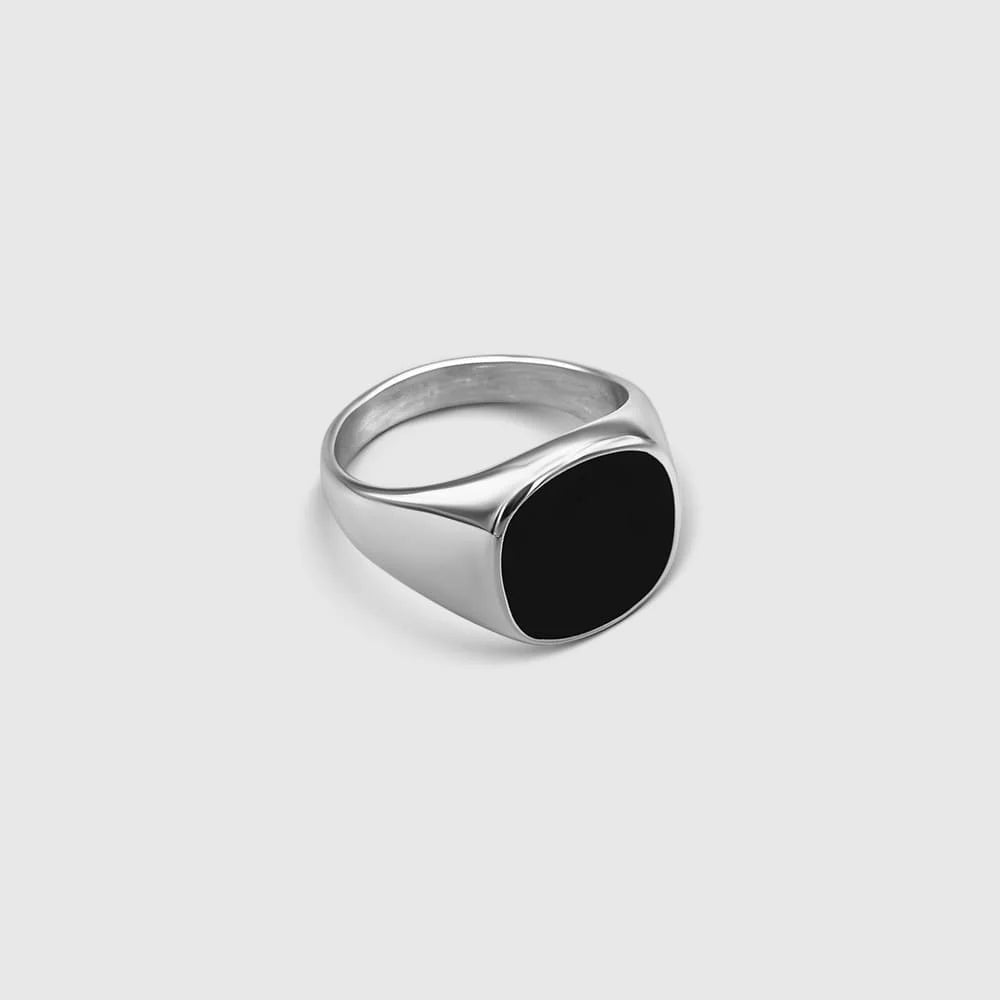 OVAL STONE RING (SILBER)