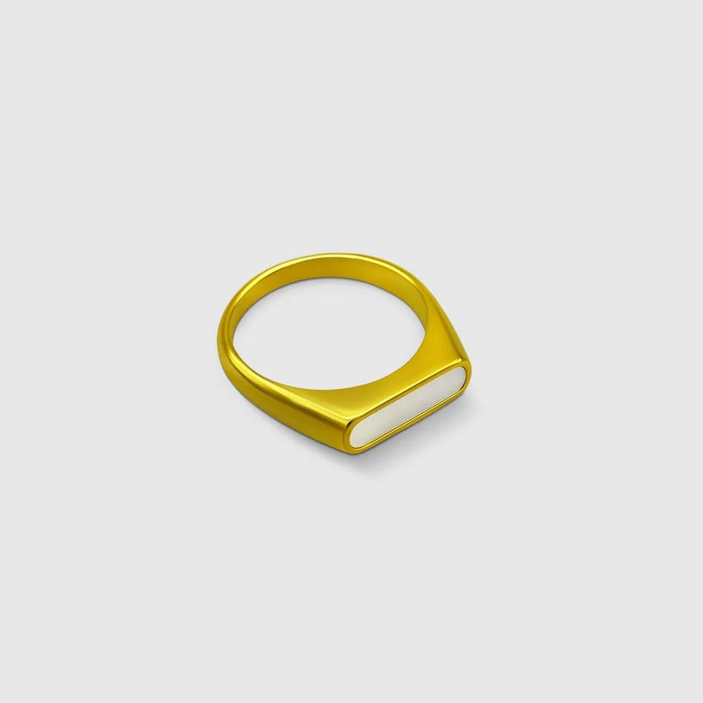 SCHMALER ONYX RING HELL (GOLD)