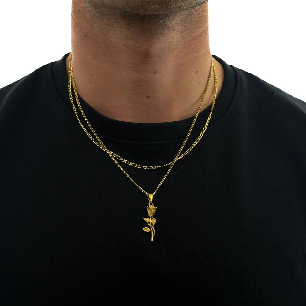 ROSE X FIGARO CHAIN SET (GOLD)