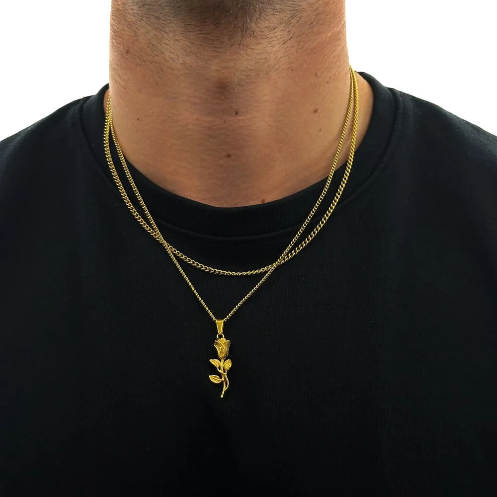ROSE X CURB CHAIN SET (GOLD)