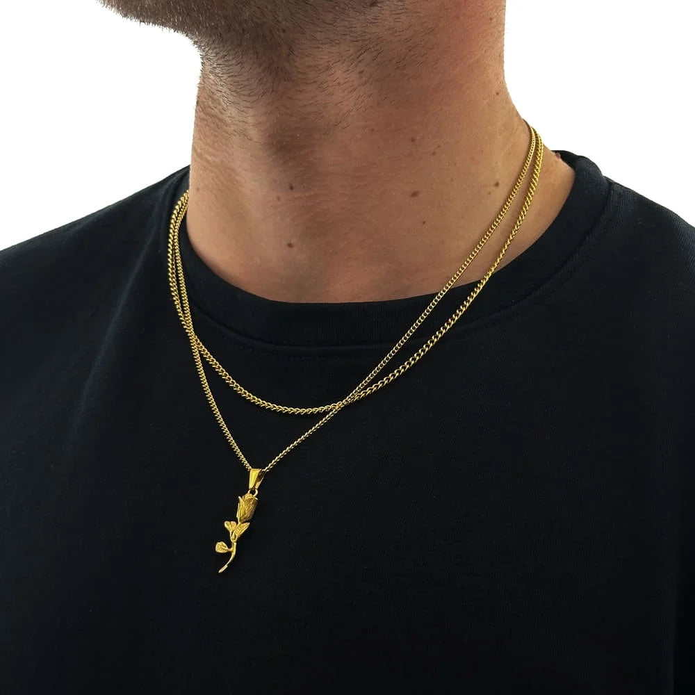 ROSE X CURB CHAIN SET (GOLD)