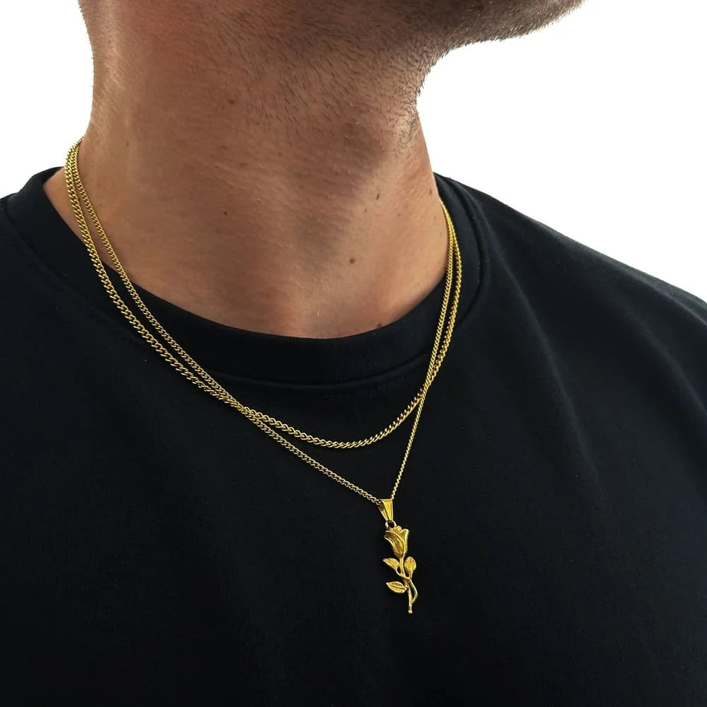 ROSE X CURB CHAIN SET (GOLD)
