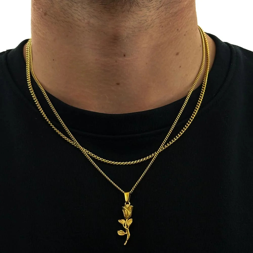 ROSE X CURB CHAIN SET (GOLD)