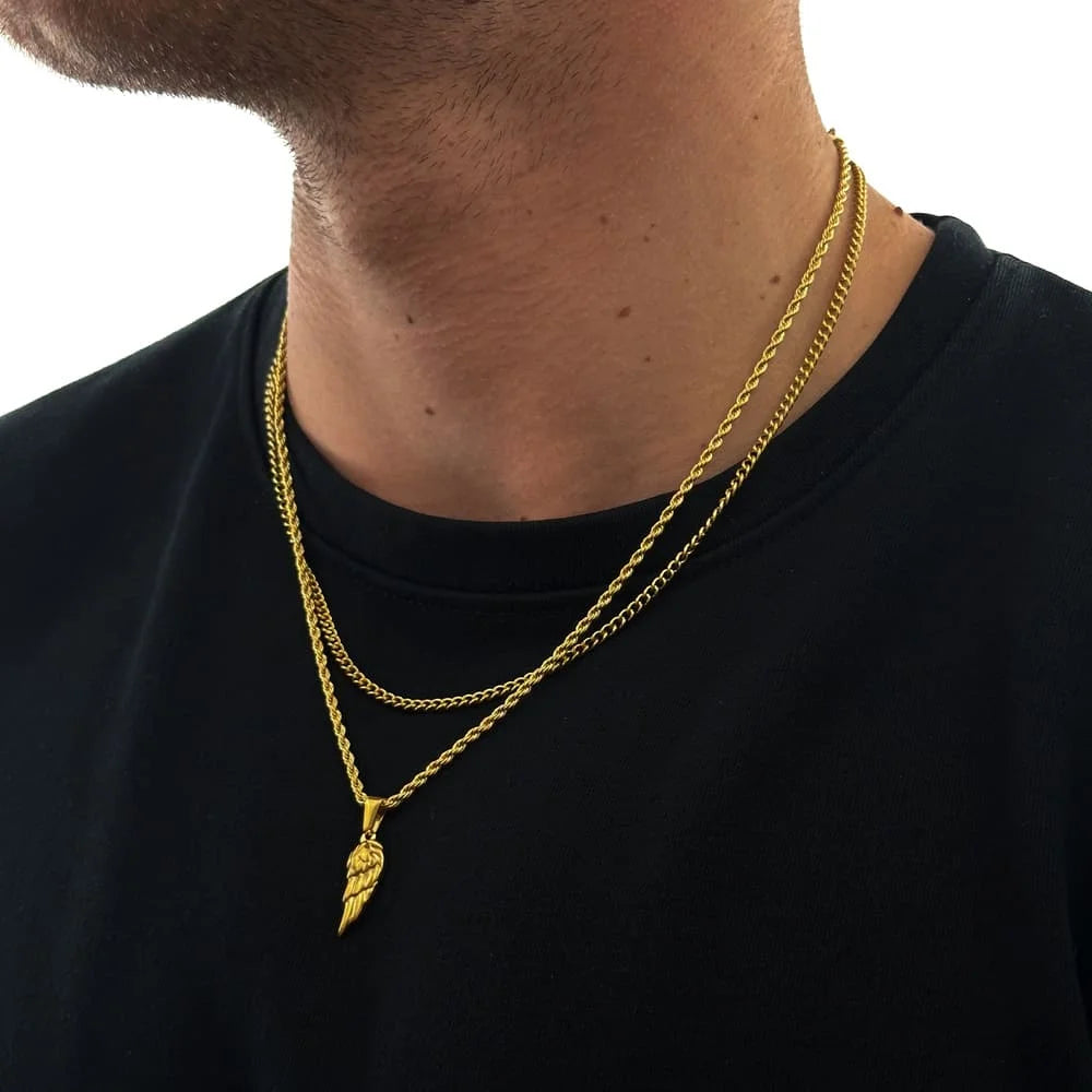 WING X CURB CHAIN SET (GOLD)