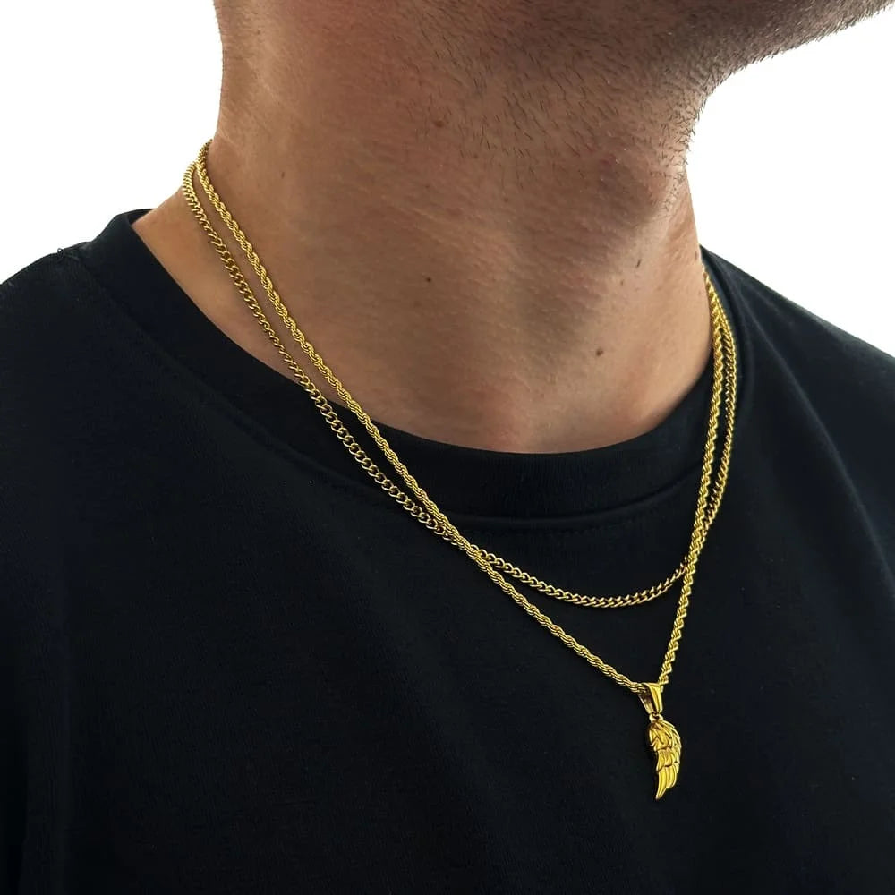 WING X CURB CHAIN SET (GOLD)