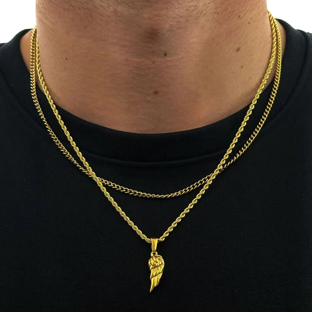 WING X CURB CHAIN SET (GOLD)