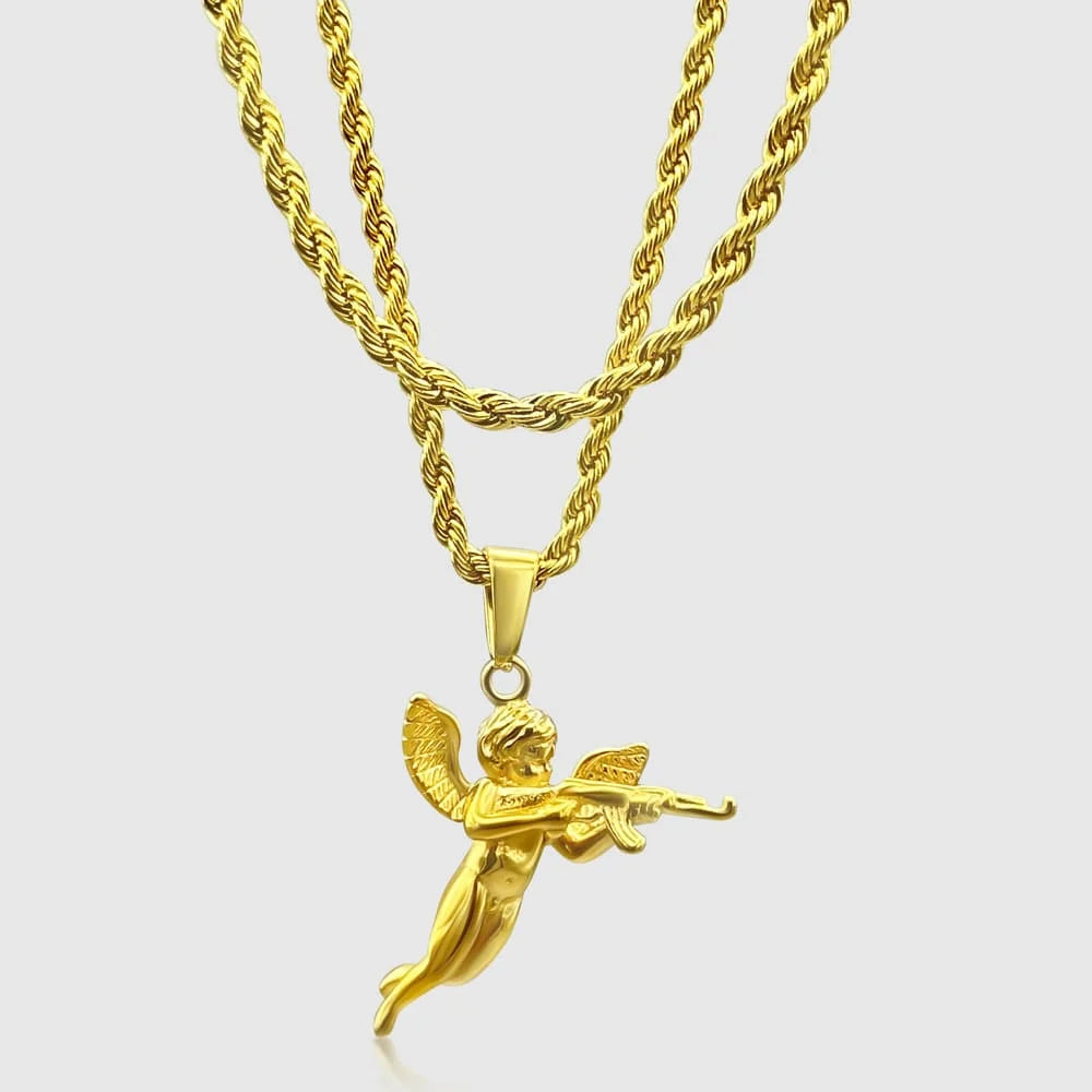 CUPID GUN X ROPE CHAIN SET (GOLD)