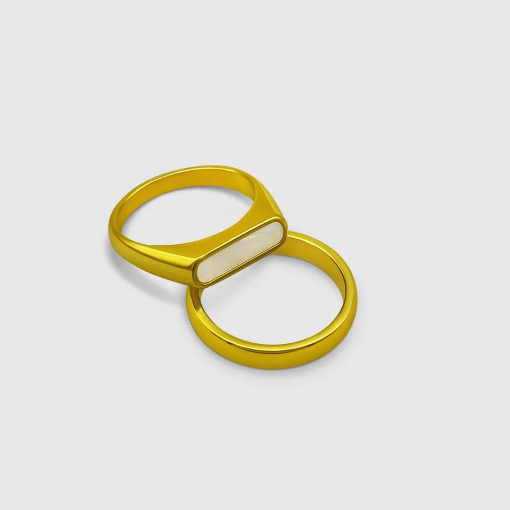 SCHMALER ONYX RING HELL (GOLD)