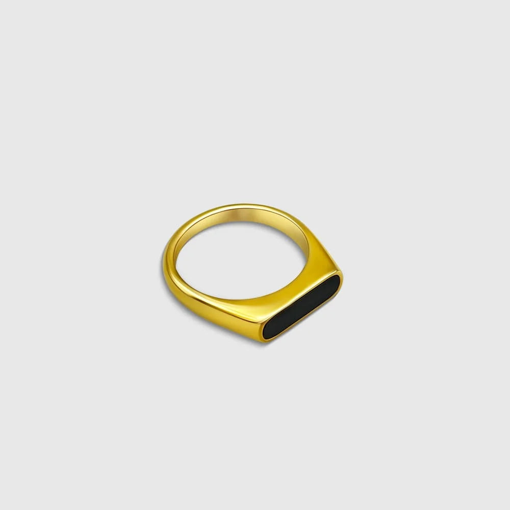 SCHMALER ONYX RING (GOLD)