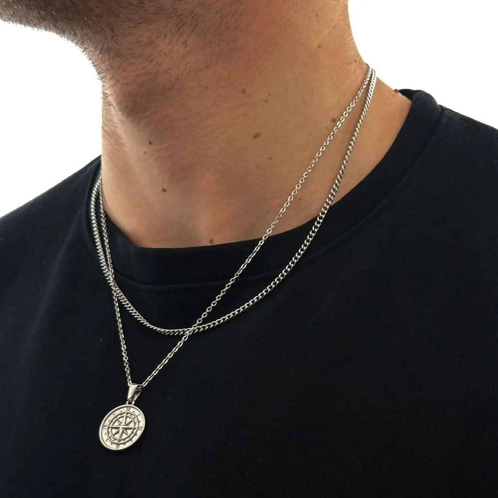 KOMPASS X CURB CHAIN SET (SILBER)