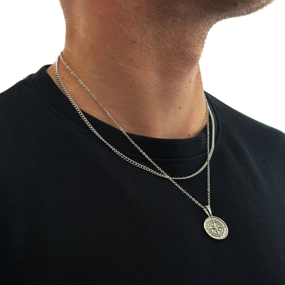 KOMPASS X CURB CHAIN SET (SILBER)