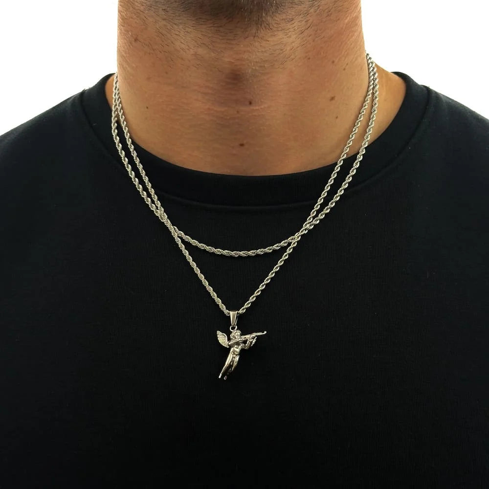 CUPID GUN X ROPE CHAIN SET (SILBER)