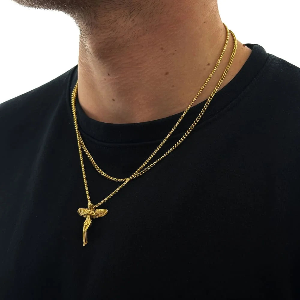 ANGEL X CURB CHAIN SET (GOLD)