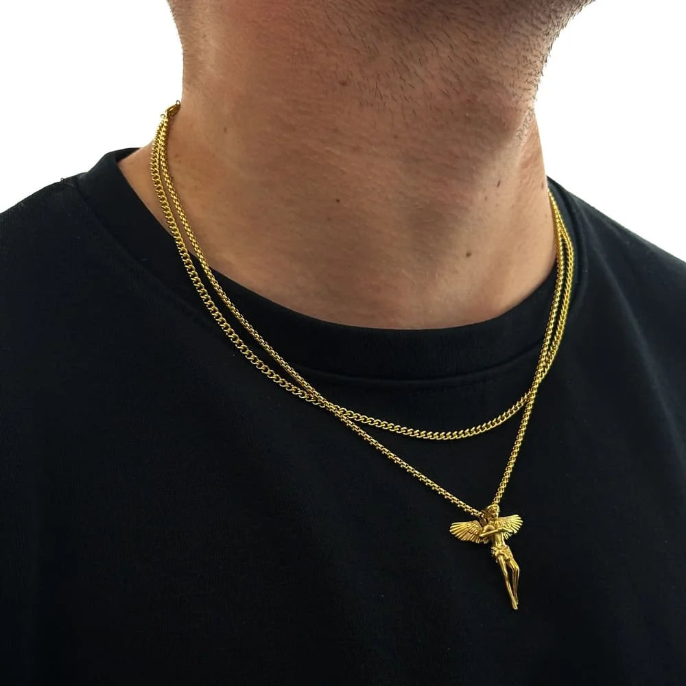 ANGEL X CURB CHAIN SET (GOLD)