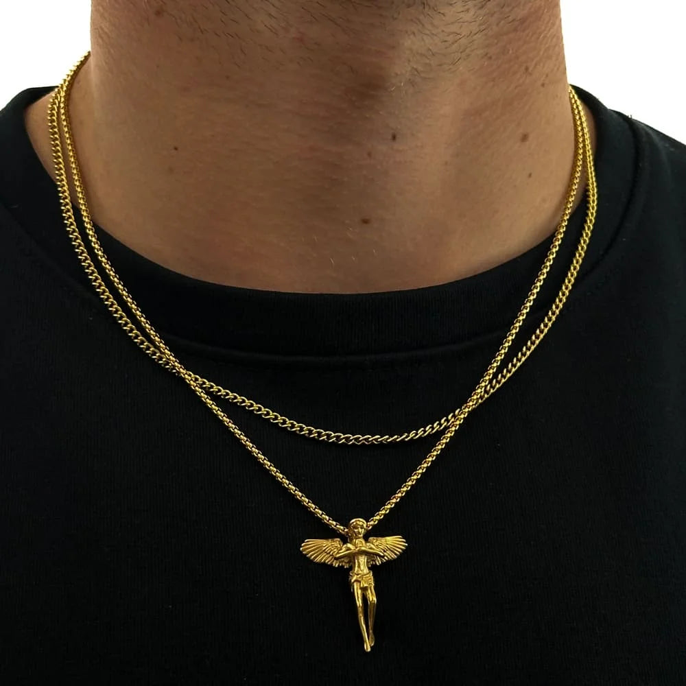 ANGEL X CURB CHAIN SET (GOLD)