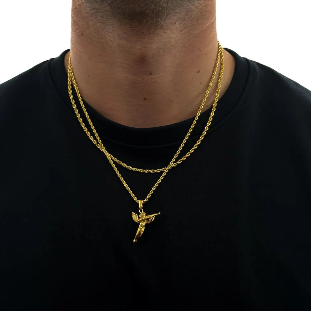 CUPID GUN X ROPE CHAIN SET (GOLD)