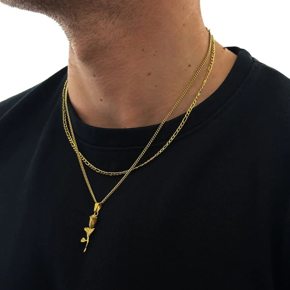 ROSE X FIGARO CHAIN SET (GOLD)