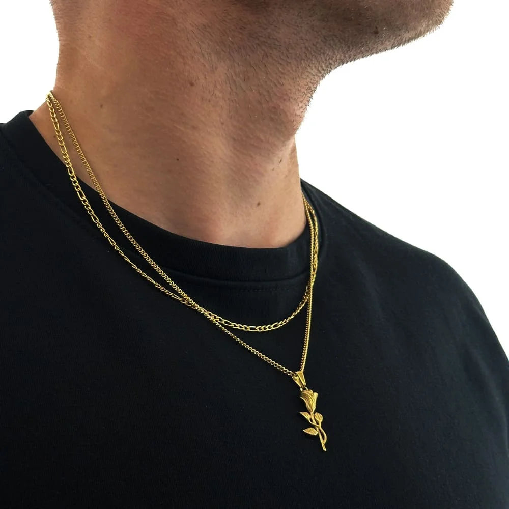 ROSE X FIGARO CHAIN SET (GOLD)