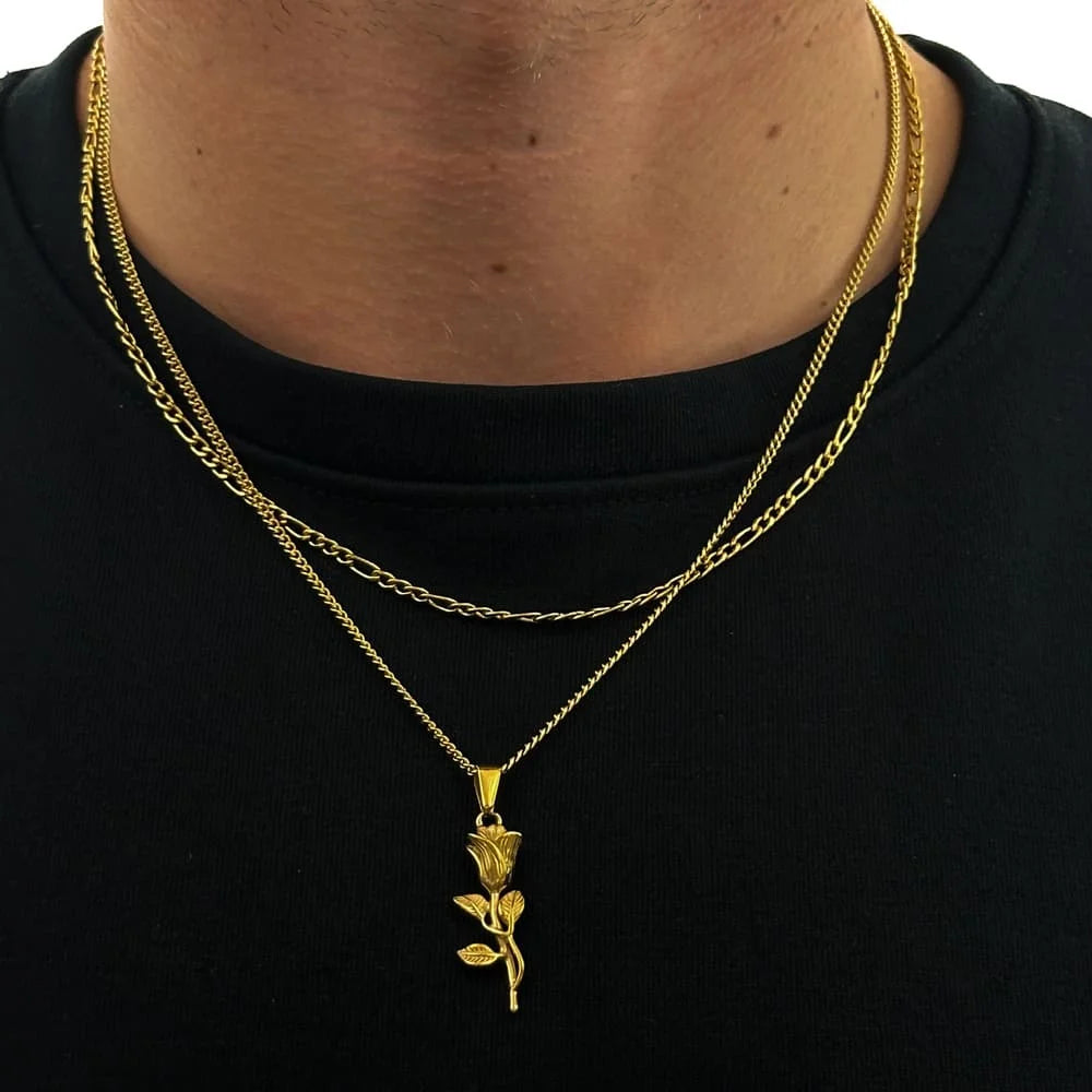 ROSE X FIGARO CHAIN SET (GOLD)
